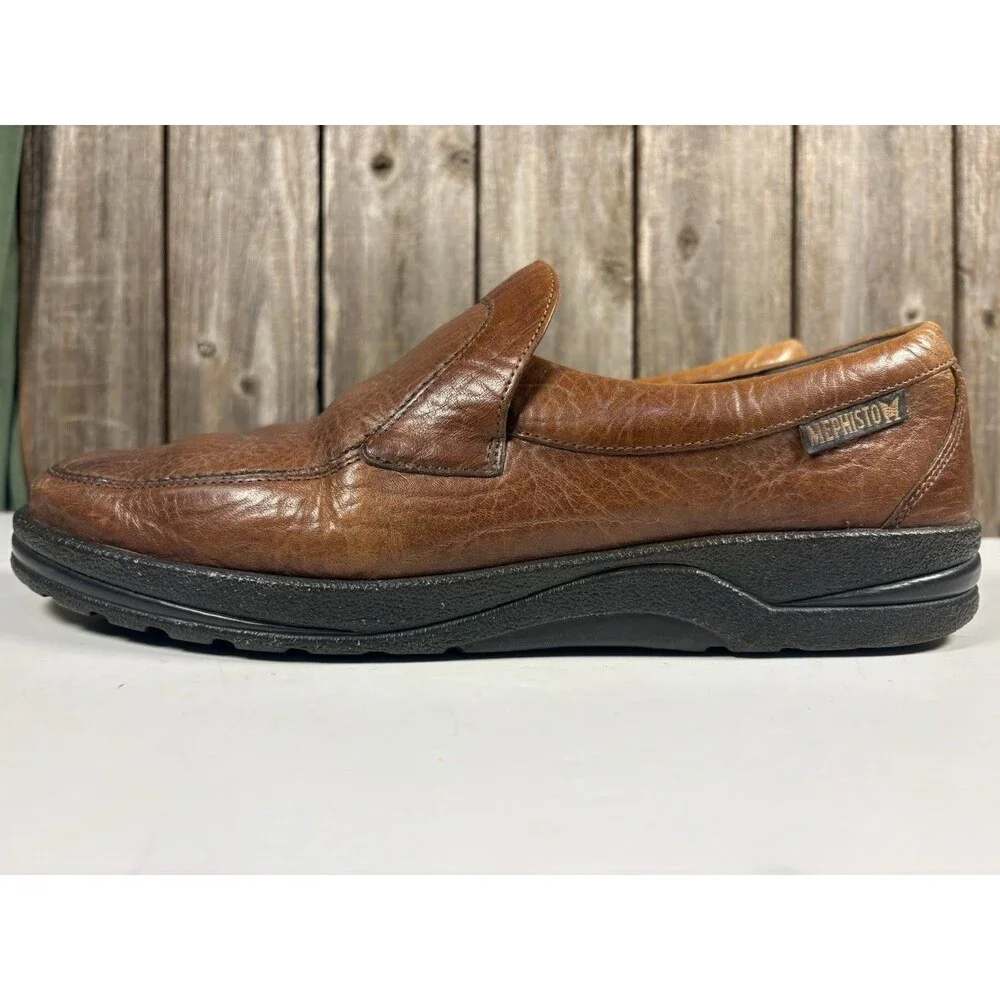 Mephisto Air-Jet Loafers Shoes Mens Size 8 UK/8.5 US Brown Grain Leather Slip On
